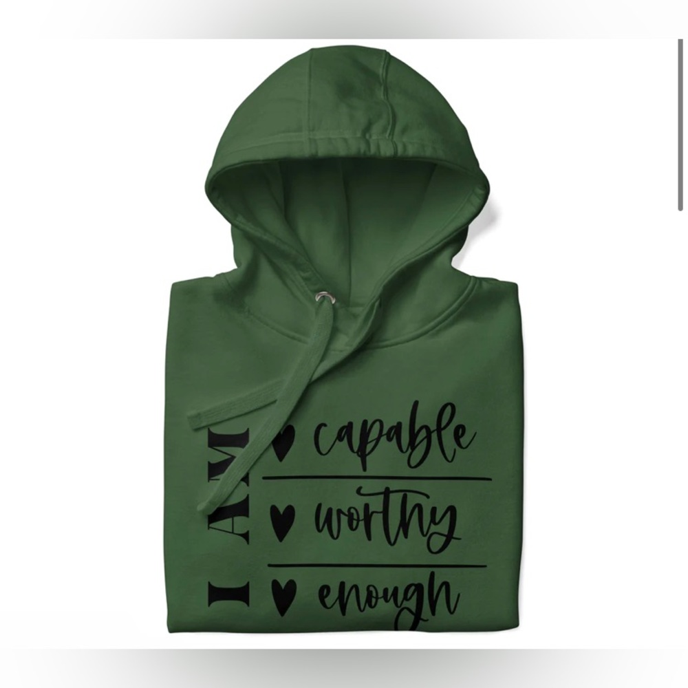 Forest Green Unisex Graphic CUSTOM Designed "I AM" Hoodie